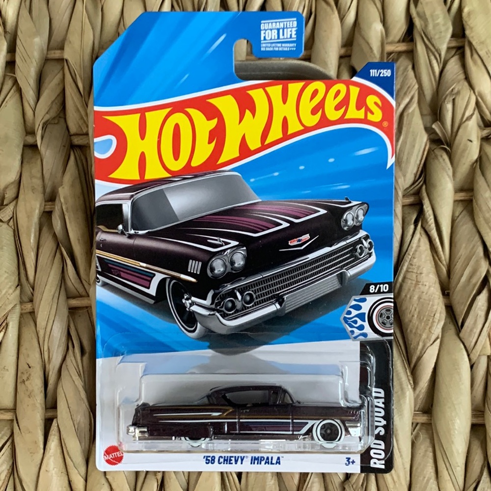 1958 Chevy Impala Hot Wheels Chevrolet 1950s 50s HotWheels Purple Car 2025 New